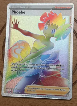 Phoebe 175/163 Battle Styles Rainbow Secret Rare Full Art Holo Pokemon Card NM - Image 1