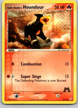 TEAM MAGMA'S HOUNDOUR 62/95 MA TEAM MAGMA VS TEAM AQUA POKEMON CARD TCG HP 2004 - Image 2