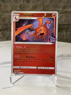 Charizard Foil Holo Promo RARE Chatime 351/S-P Pokemon Card Indonesia Exclusive - Image 1