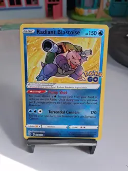 Pokemon TCG Radiant Blastoise Holo Card 018/078 Pokemon Go - Image 1