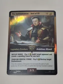 The Technomancer Lord of EX, Elon Musk, World War Woke - Rare, Holographic - Image 1
