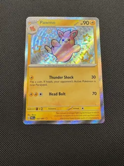Pokemon TCG Pawmo 143/091 Sv: Paldean Fates Shiny Rare Near Mint - Image 2