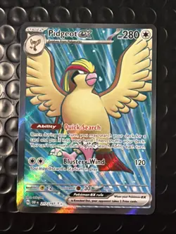 Pidgeot EX 217/197 Ultra Rare Full Art Holo Obsidian Flames Near Mint NM Pokemon - Image 1