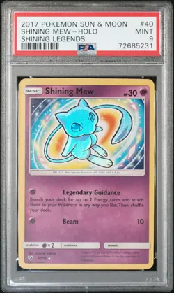 2017 Pokemon Sun & Moon Shining Legends #40 Shining Mew Shining Legends PSA 9 - Image 1