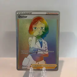 Pokemon Chilling Reign Doctor 214/198 Rainbow Secret Rare Full Art Holo Card NM - Image 1