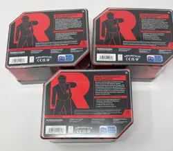 Set of 3 Pokemon TCG Destined Rivals Team Rocket Tins NEW - Image 2