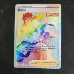 Bruno 172/163 Full Art Rainbow Secret Rare Pokemon TCG SWSH Battle Styles NM - Image 1