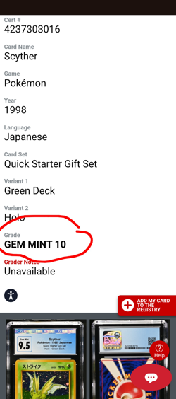 CGC 9.5 Scyther 1998 Pokemon Quick Starter Holo #123 Japanese Red Green Gift Set - Image 3