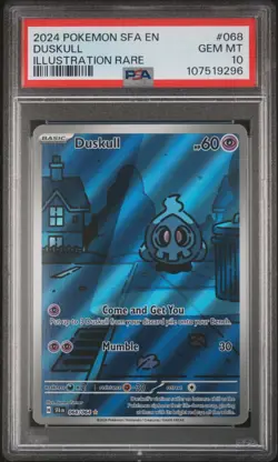 Pokemon PSA 10 GEM MINT Duskull 068/064 SV Shrouded Fable Illustration Rare - Image 1
