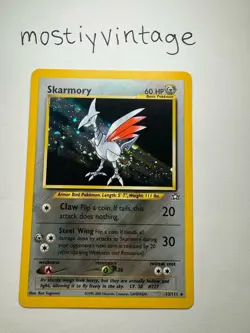 Pokemon Skarmory 13/111 Neo Genesis Holo Vintage Minty💎 with big fart swirl🌀 - Image 1