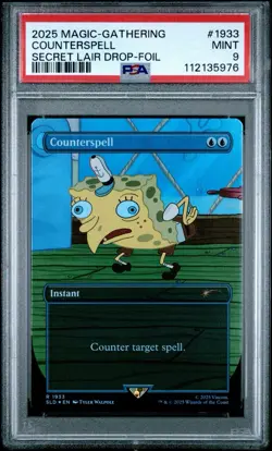 2025 Magic The Gathering SpongeBob Secret Lair Drop Counterspell Foil PSA 9 - Image 1