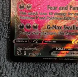 Pokemon Gengar VMAX 157/264 Fusion Strike Ultra Rare Full Art Holo 320 HP - Image 4