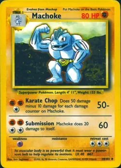 MACHOKE 34/102 UNCOMMON BASE SET UNLIMITED POKEMON MP - Image 1
