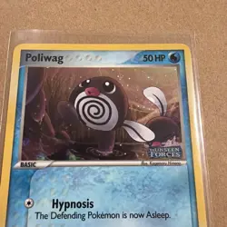 Pokemon Unseen Forces Stamped Poliwag 67/115 Common Reverse Holo Card TCG - Image 3