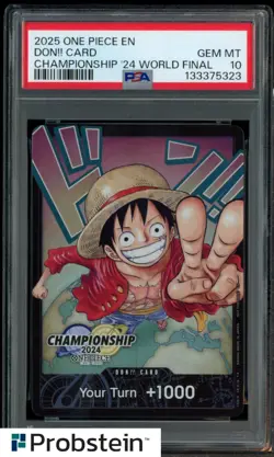 2025 ONE PIECE CARD EN MONKEY D. LUFFY DON CARD PROMO '24 CS WORLD FINAL PSA 10 - Image 1