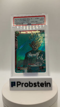 2018 DBS Card Game Special Rare #TB1-004 Universe 7 Saiyan Prince Vegeta PSA 9 - Image 2