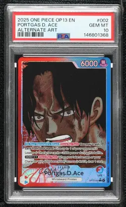2025 One Piece Card Game: Carrying on His Will OP13 English Portgas D Ace PSA 10 - Image 1