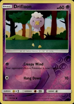 Pokemon TCG Reverse Holo Card Drifloon SM - Ultra Prism 51/156 - Image 1