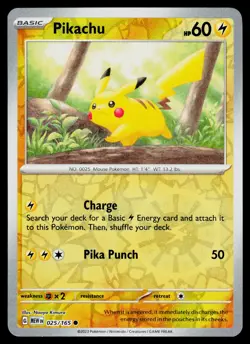 Pikachu 025/165 Miscellaneous Cards & Products Reverse Cosmos Holo #1 - Image 1