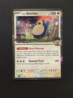 Hop’s Snorlax 184 (Prerelease) Sv: Scarlet & Violet Promo Cards Near Mint - Image 1