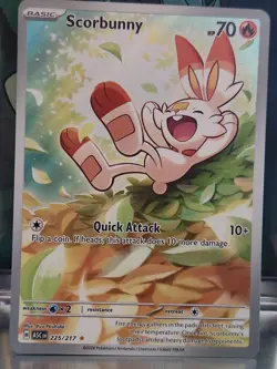 Scorbunny 225/217 Full Art Rare Holo Scarlet & Violet Card 70 HP Basic - Image 2
