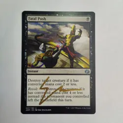 MTG Fatal Push Aether Revolt - Signed by Artist Eric Deschamps (Gold) - Image 1