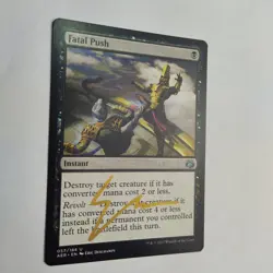 MTG Fatal Push Aether Revolt - Signed by Artist Eric Deschamps (Gold) - Image 2