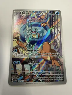 Squirtle 148/142 Stellar Crown Illustration Rare Pokemon Card NM - Image 1