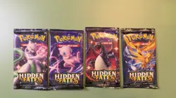Pokemon TCG Hidden Fates Booster Packs Lot of 4 English - Image 1