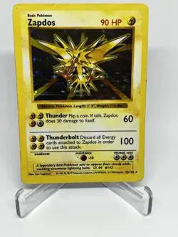 DMG Pokemon TCG Zapdos Base Set Shadowless Holo Rare 16/102 Damaged Scratched - Image 4