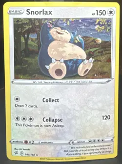 Pokemon Snorlax Cosmos Holo 141/192 Miscellaneous Cards & Products Swirl Miscut - Image 1
