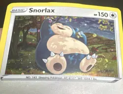 Pokemon Snorlax Cosmos Holo 141/192 Miscellaneous Cards & Products Swirl Miscut - Image 3
