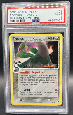 2006 POKEMON EX DRAGON FRONTIERS 23 TROPIUS REVERSE FOIL PSA 9 - Image 1