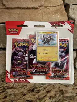 Pokemon Destined Rivals 3-Pack Blister Zebstrika Rare Mint Sealed TCG SP 🔥🔥 - Image 1