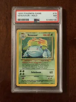 1999 POKEMON GAME BASE SET #15 VENUSAUR HOLO PSA 7 - Image 1