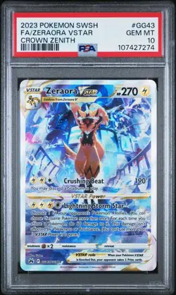 PSA 10 Zeraora VSTAR GG43/GG70 Crown Zenith Sword & Shield Pokemon 2023 - Image 1