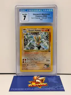 Pokemon 2000 CGC 7 Gym Challenge Unlimited Giovanni's Machamp Holo 6/132 - Image 1
