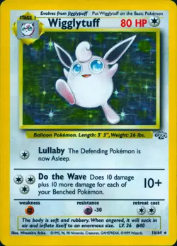 WIGGLYTUFF 16/64 HOLO RARE JUNGLE POKEMON UNLIMITED HOLO MP - Image 1