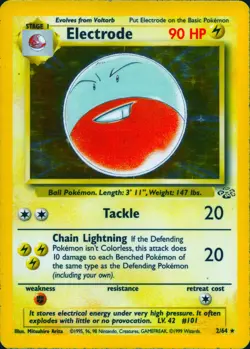 ELECTRODE 2/64 HOLO RARE JUNGLE POKEMON UNLIMITED HOLO MP - Image 1
