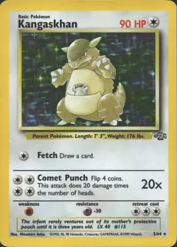 KANGASKHAN 5/64 HOLO RARE JUNGLE POKEMON UNLIMITED HOLO MP - Image 2