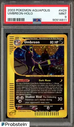 2003 Pokemon Aquapolis #H29 Umbreon Holo PSA 9 MINT - Image 1