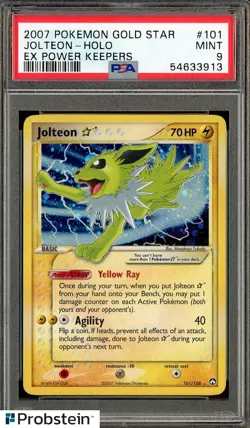 2007 Pokemon Gold Star Ex Power Keepers #101 Jolteon Holo PSA 9 MINT - Image 1
