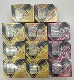 Lot of (11) 2020 Pokemon TCG V Powers Tins Sealed Pikachu Eevee Eternatus - Image 1
