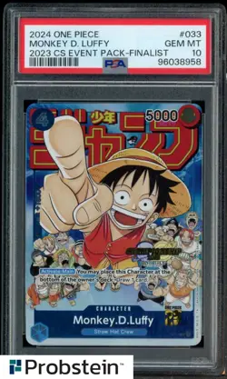 2024 One Piece EN 2023 CS Event Pack Finalist #033 Monkey D. Luffy PSA 10 GEM MT - Image 1