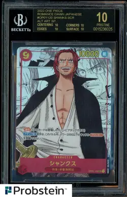 2022 One Piece OP01 Japanese Manga Alternate Art #120 Shanks BGS 10 BLACK LABEL - Image 1
