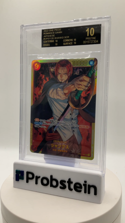 2022 One Piece Romance Dawn Japanese OP01120 Shanks SCR BGS10 BLACK LABEL - Image 2