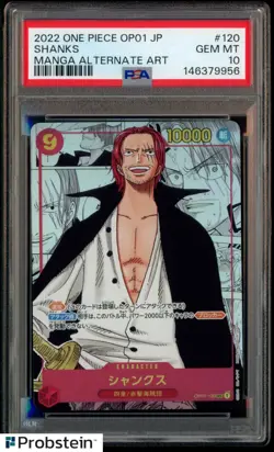 2022 One Piece OP01 Japanese Manga Alternate Art #120 Shanks PSA 10 GEM MINT - Image 1