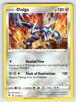 Dialga 121/185 2020 Vivid Voltage Pokemon Card TCG Nintendo Holo Rare - Nm - Image 1