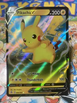 Pikachu V 086/264 Fusion Strike Ultra Rare Holo Pokemon TCG Card NM - Image 1