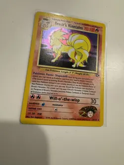 Brock's Ninetales 3/132 WOTC Gym Challenge Unlimited Holo Pokemon Card LP - Image 2
